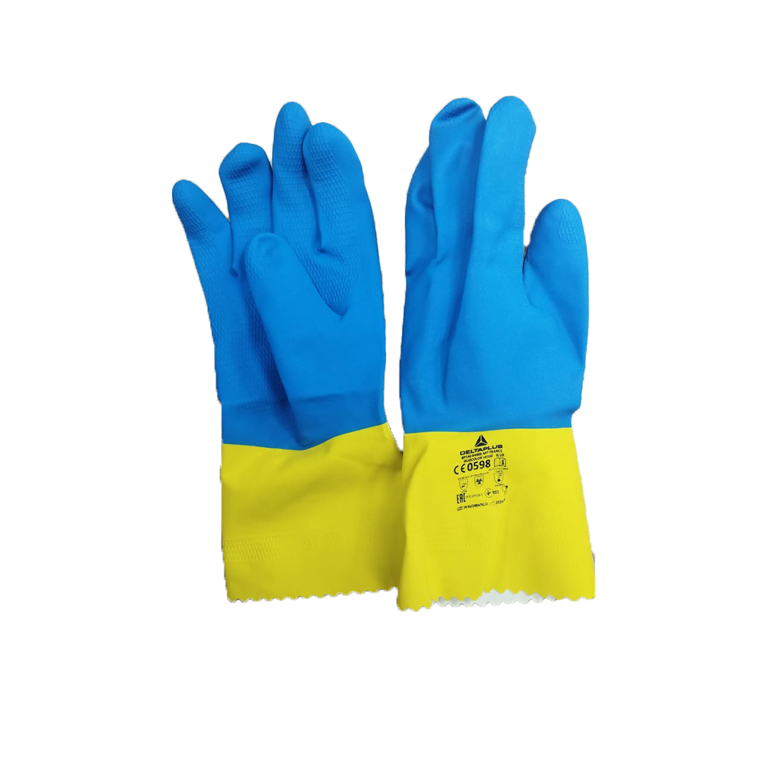PORTWEST VE330 DUOCOLOR CHEMICAL GLOVES SIZE9/10 L