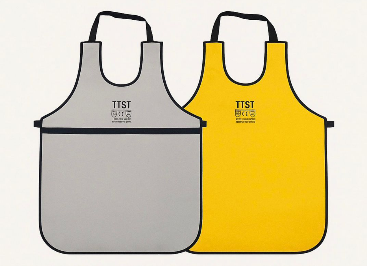 GREY LEATHER APRON  - TTST